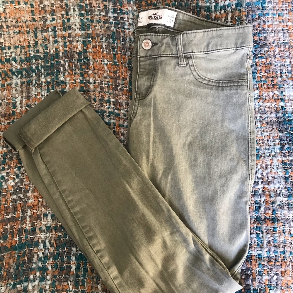 •Hollister olive green jeans•
